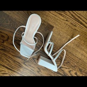 White Nasty Gal block sandals